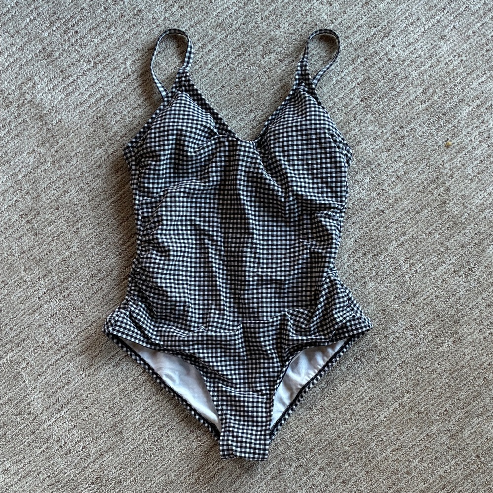 Kona Sol Black and White Checkered Women’s One Piece